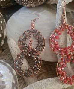 Handmade Copper Wired Sparkle Earrings